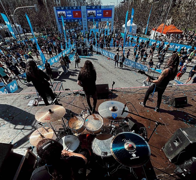 Vista desde la batería hacia los corredores en la Plaza de Colón